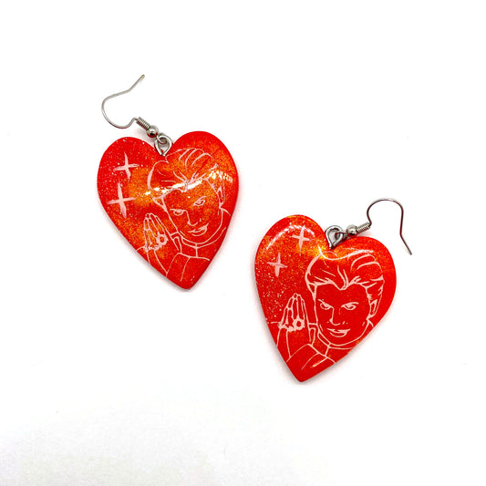 Red Heart Walter earrings