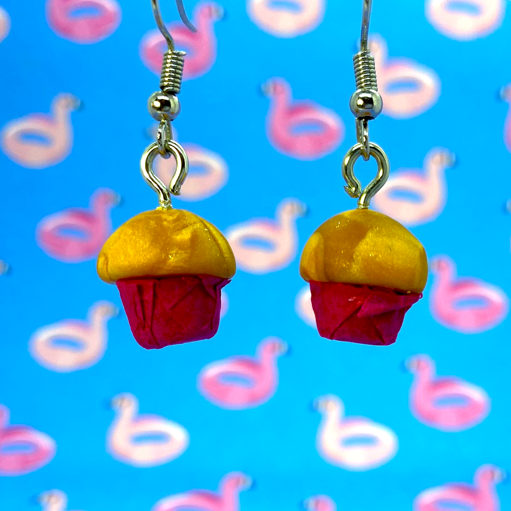 Mantecadas, muffin earrings