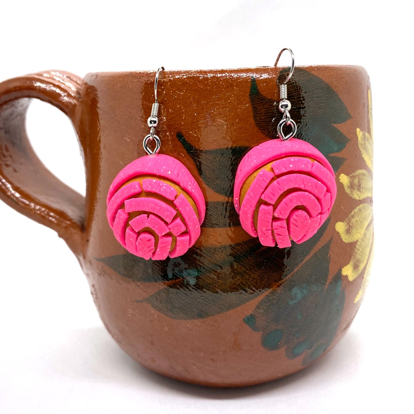 Pink concha, conchita, pan dulce earring