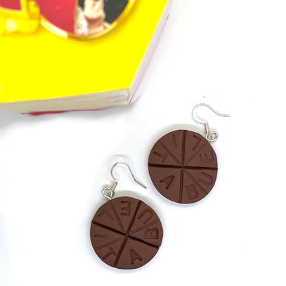 Abuelita hot chocolate earrings, chocolate tablet, tablilla earrings